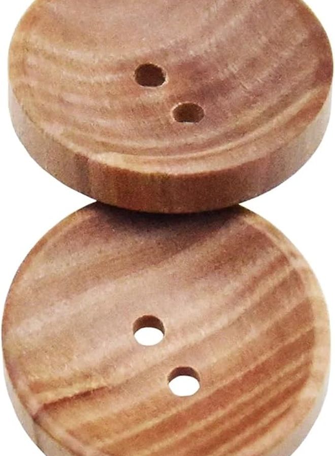 أزرار خياطة بتصميم حبيبات الخشب 50 قطعة قطر 23 مم للحرف اليدوية وتزيين القمصان والملابس - Image 2